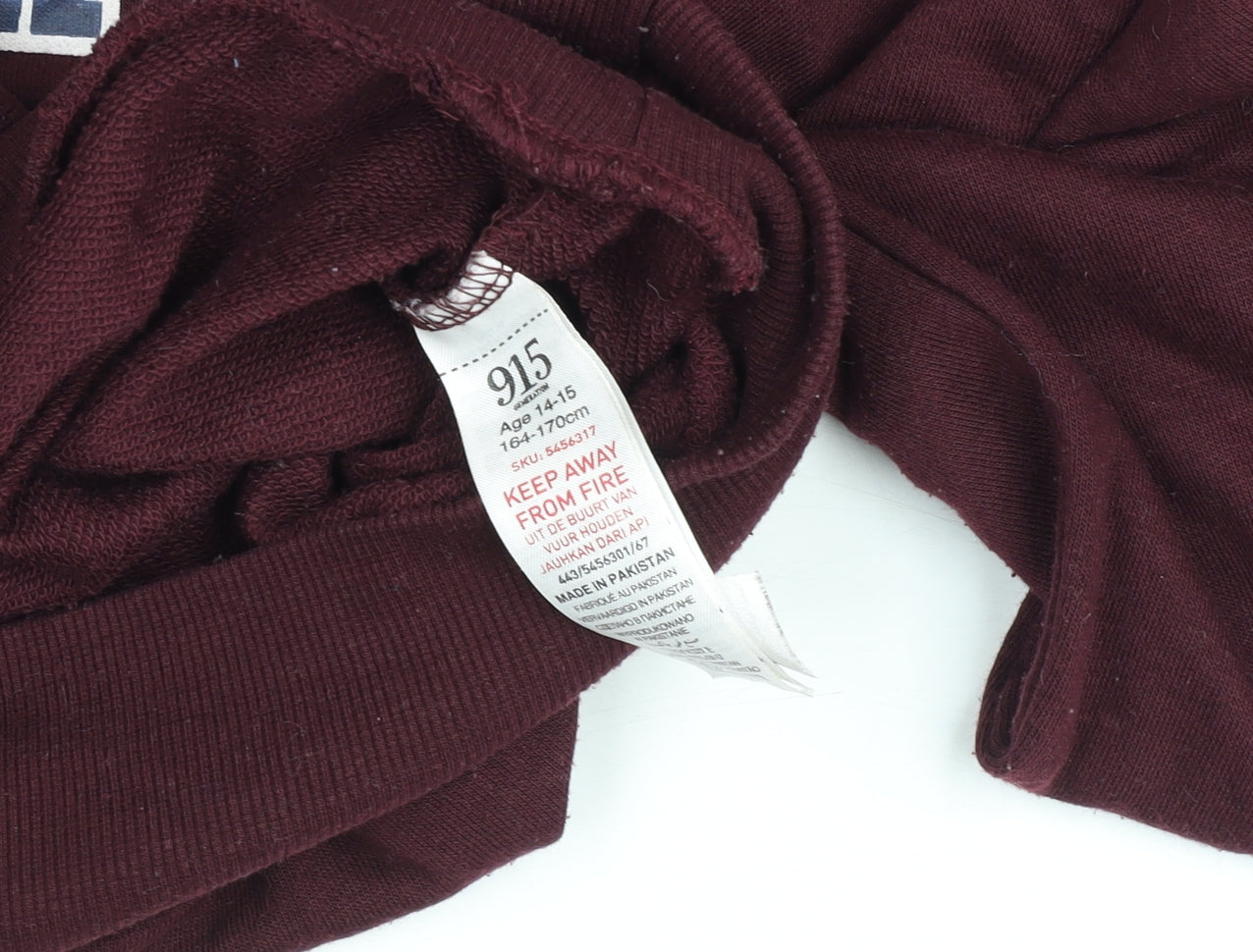 New Look 915 Teens Burgundy Detroit 85 Pullover Sweatshirt Size 14-15