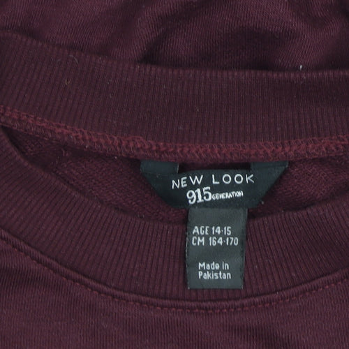 New Look 915 Teens Burgundy Detroit 85 Pullover Sweatshirt Size 14-15