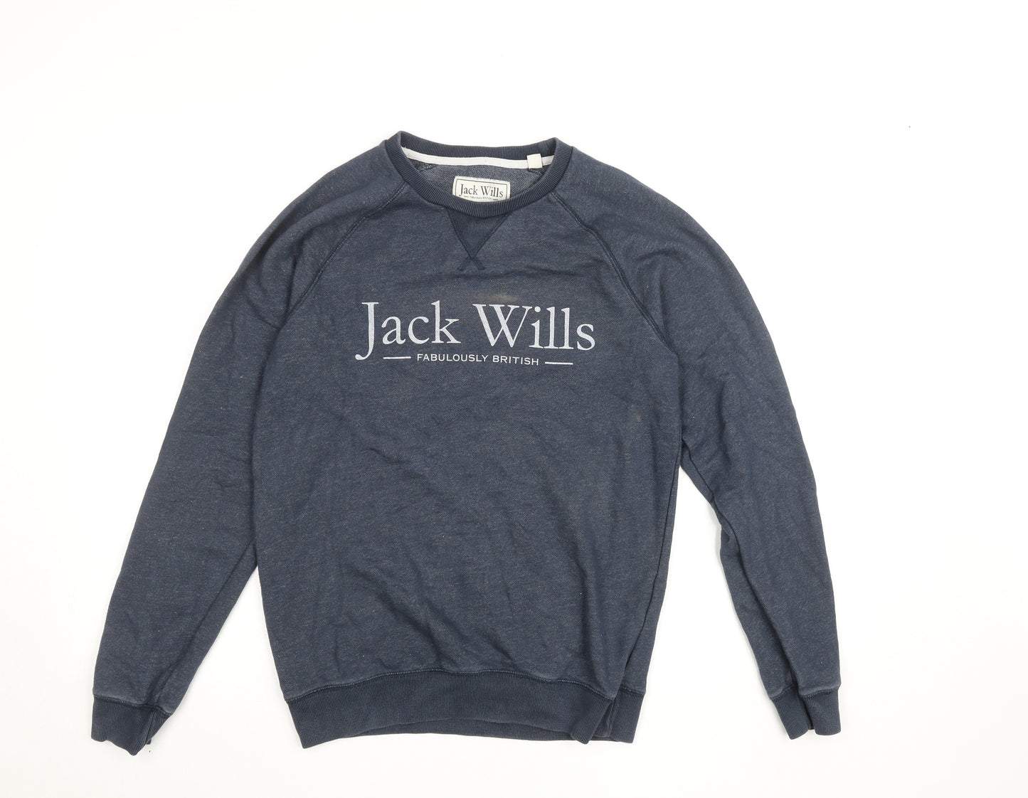 Jack Wills Womens Navy Blue Pullover Sweatshirt Size M Classic Crew Neck