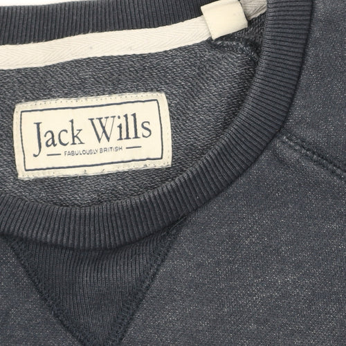Jack Wills Womens Navy Blue Pullover Sweatshirt Size M Classic Crew Neck