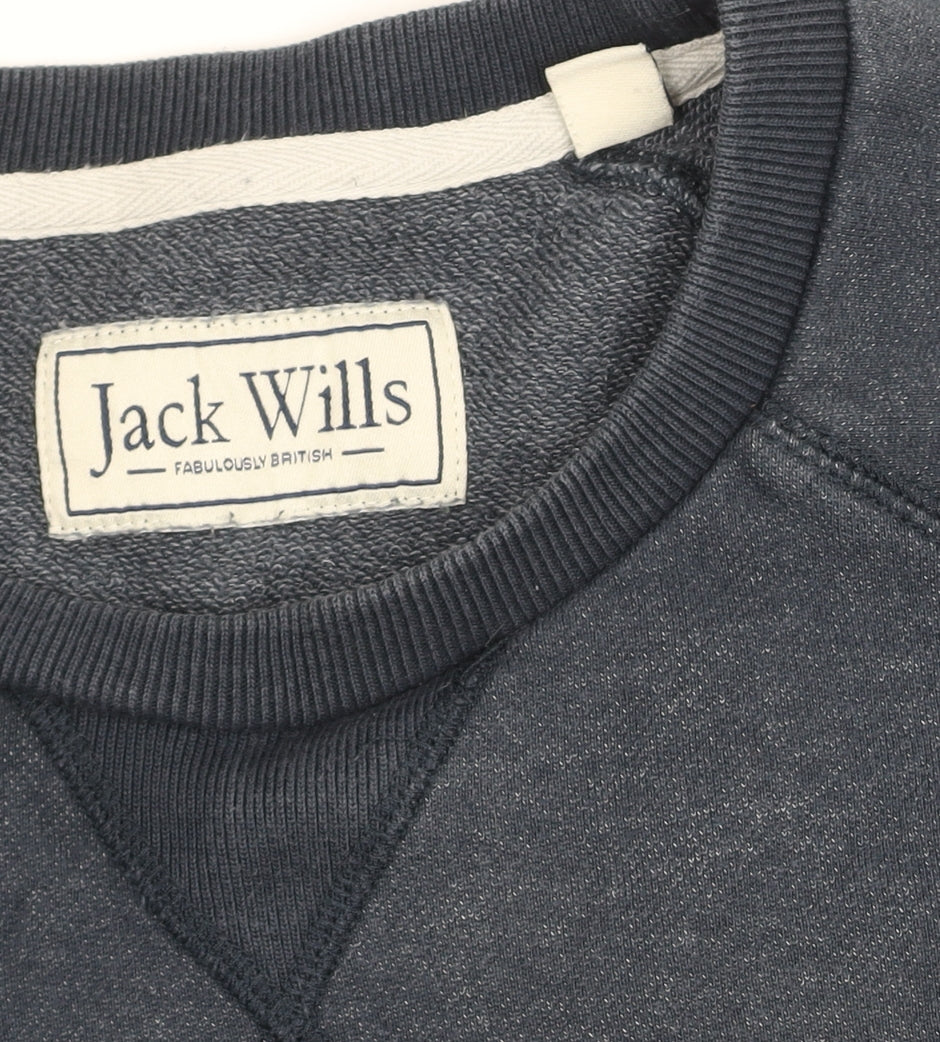 Jack Wills Womens Navy Blue Pullover Sweatshirt Size M Classic Crew Neck