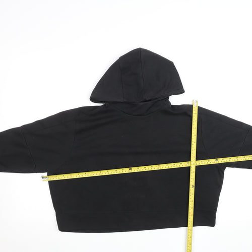 Adidas Womens Black Hoodie Size L Relaxed Fit Pullover Sweatshirt