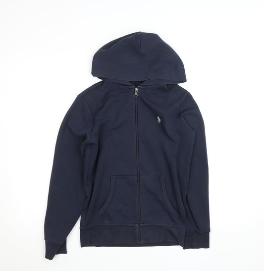 Polo Ralph Lauren Boys Navy Full Zip Hoodie XS Cotton Blend