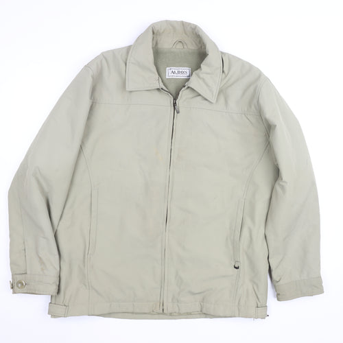 Aldon Men's Beige L Basic Polyester Full Zip Lined Jacket