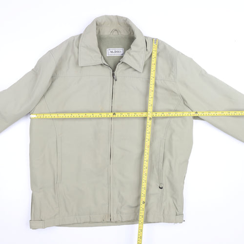 Aldon Men's Beige L Basic Polyester Full Zip Lined Jacket
