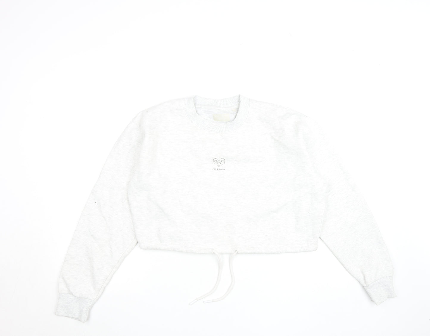 Pink Soda Sport Womens White Cropped Pullover Sweatshirt UK 10