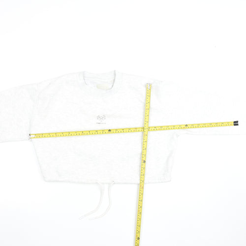 Pink Soda Sport Womens White Cropped Pullover Sweatshirt UK 10