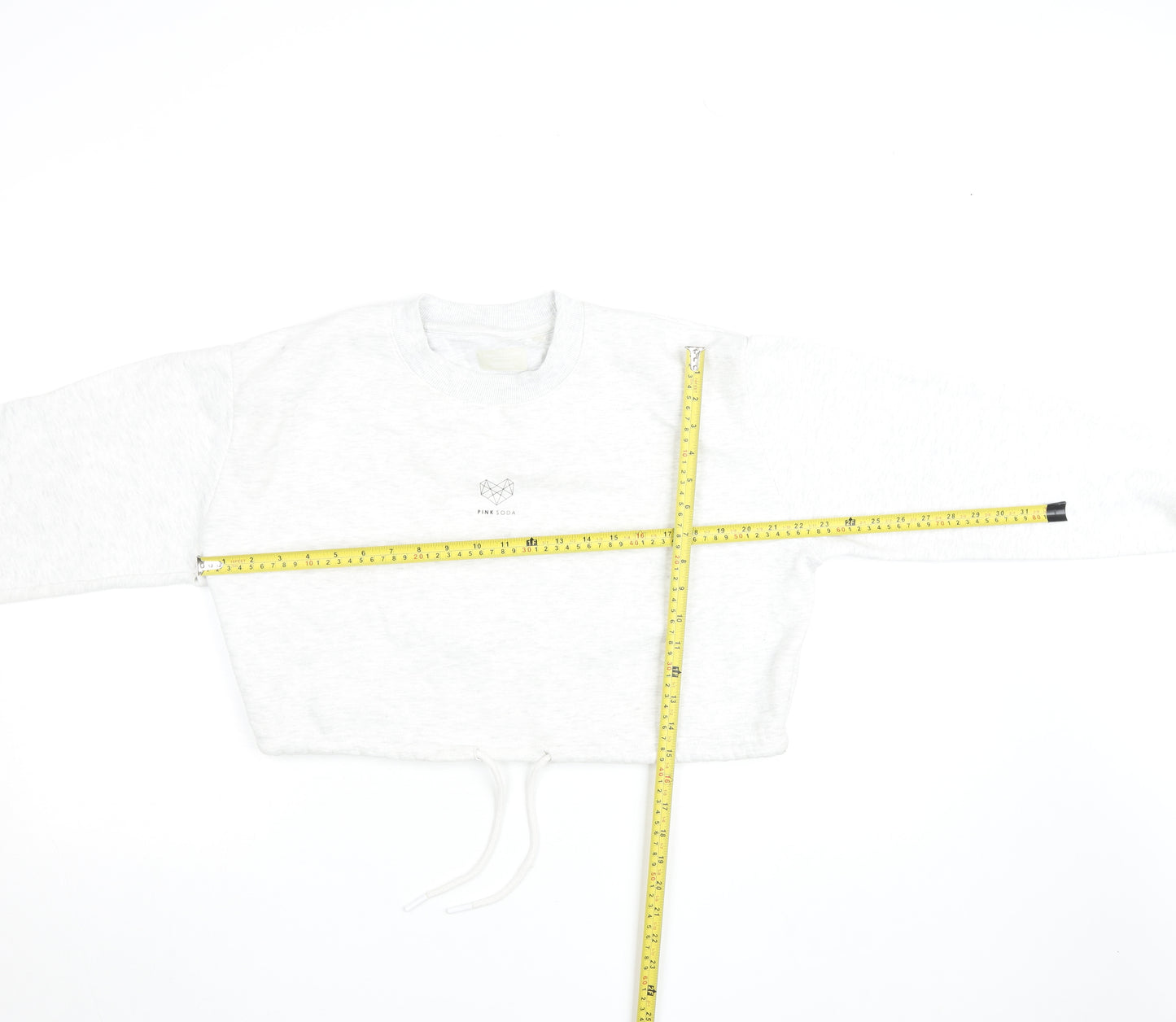 Pink Soda Sport Womens White Cropped Pullover Sweatshirt UK 10
