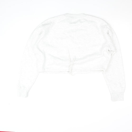 Pink Soda Sport Womens White Cropped Pullover Sweatshirt UK 10