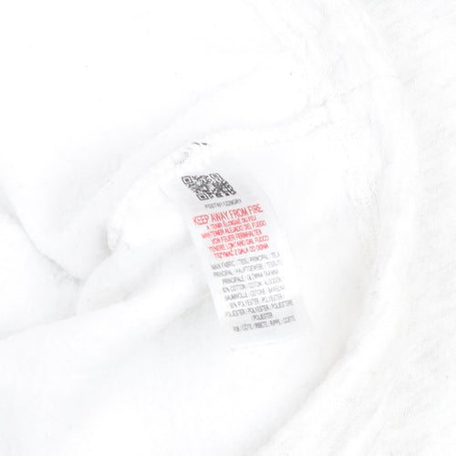 Pink Soda Sport Womens White Cropped Pullover Sweatshirt UK 10