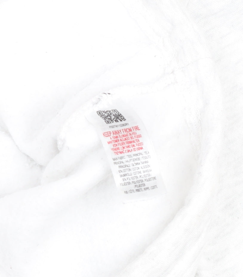 Pink Soda Sport Womens White Cropped Pullover Sweatshirt UK 10