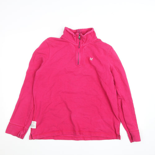 Crew Clothing Co Womens Pink 1/2 Zip Cotton Sweatshirt Size 6