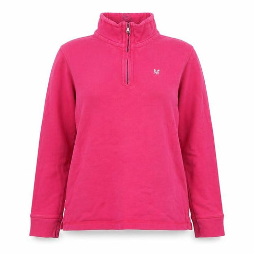 Crew Clothing Co Womens Pink 1/2 Zip Cotton Sweatshirt Size 6