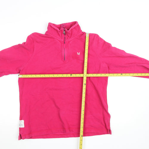 Crew Clothing Co Womens Pink 1/2 Zip Cotton Sweatshirt Size 6