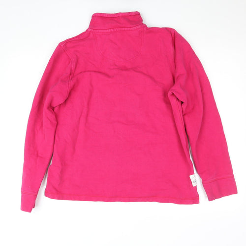 Crew Clothing Co Womens Pink 1/2 Zip Cotton Sweatshirt Size 6