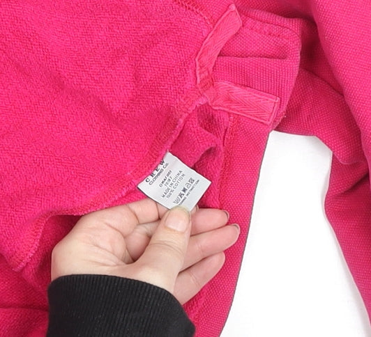 Crew Clothing Co Womens Pink 1/2 Zip Cotton Sweatshirt Size 6