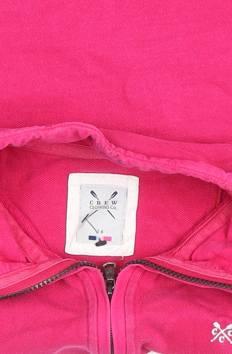 Crew Clothing Co Womens Pink 1/2 Zip Cotton Sweatshirt Size 6