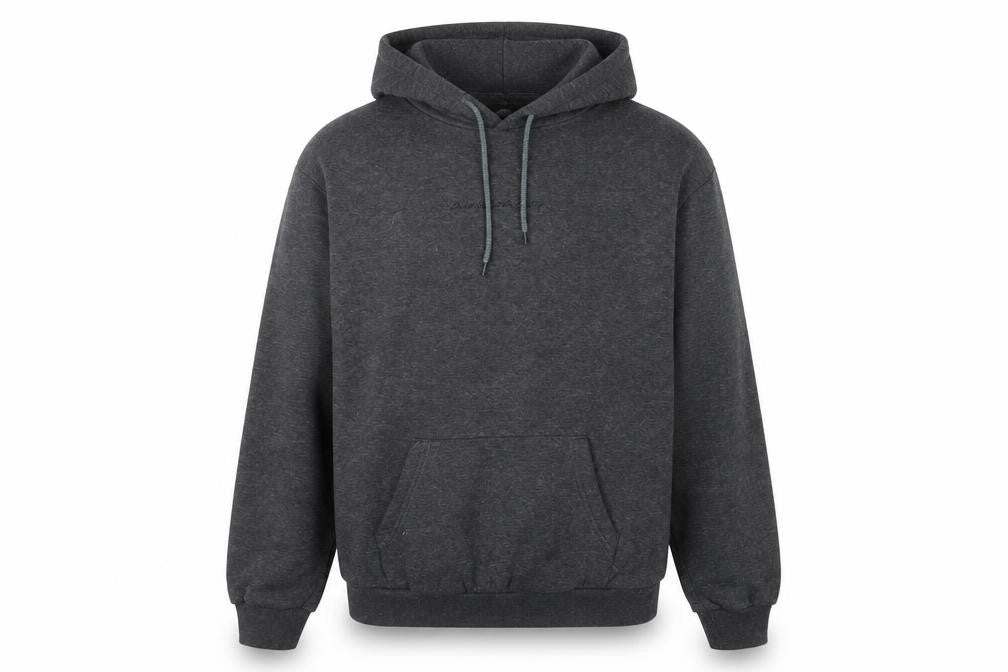 Front view of PRETTYLITTLETHING Men's Grey Pullover Hoodie, size S, Regular Fit