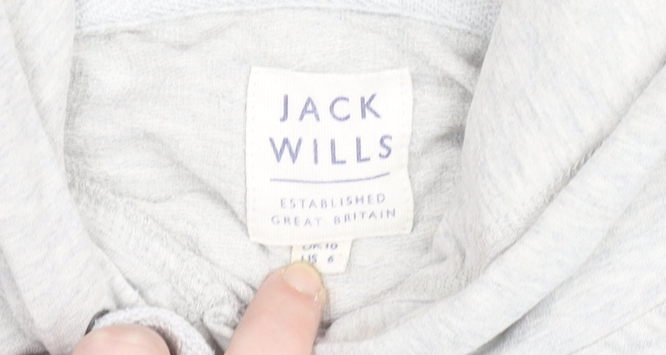 Jack Wills Womens Grey Size 6 Pullover Hoodie Sweatshirt