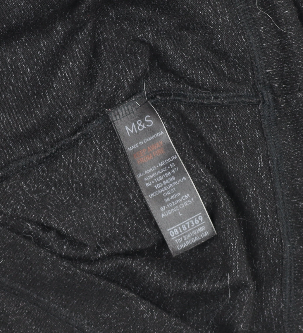 Marks and Spencer Men's Charcoal Grey Pullover Hoodie Size M