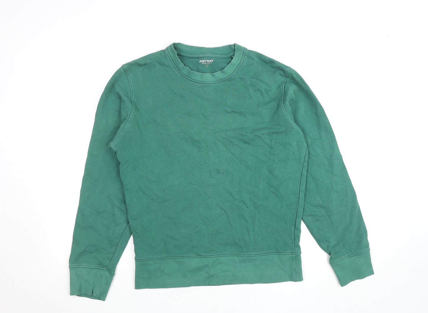 John Lewis ANYDAY Green Cotton Crew Neck Sweatshirt Women’s Small