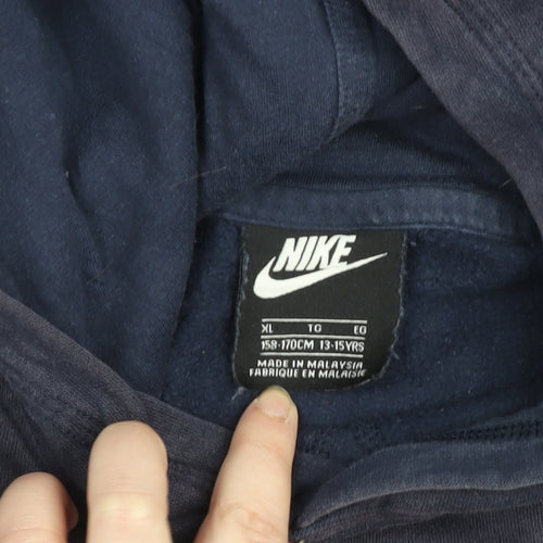 Nike Teens Blue Pullover Hoodie XL Logo Fleece Sweatshirt