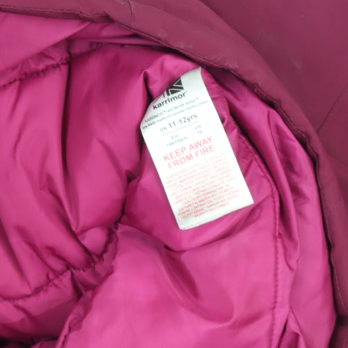 Karrimor Teens Pink Hooded Puffer Jacket Size 12 Winter Coat