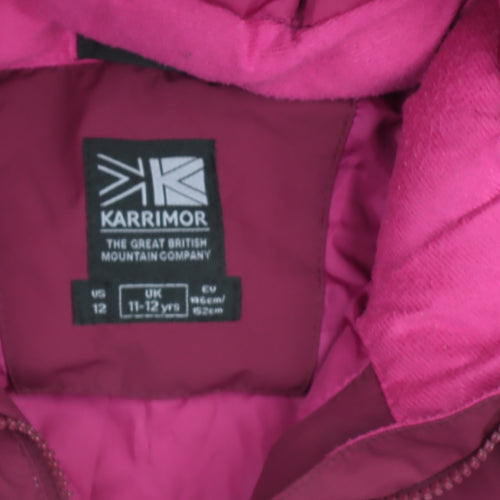 Karrimor Teens Pink Hooded Puffer Jacket Size 12 Winter Coat