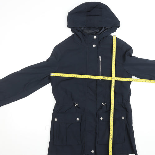 Dorothy Perkins Womens Blue Hooded Parka Jacket Size 10