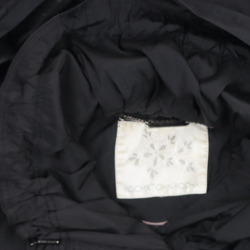 Rocha John Rocha Men's Black Hooded Parka Coat Size 38 Regular Fit