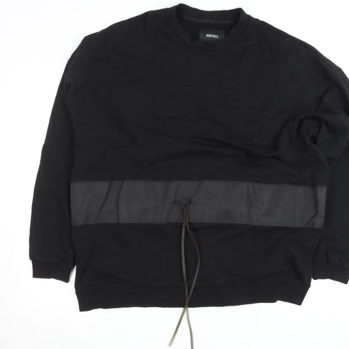 Berthold Men's Black Cotton Crew Neck Pullover Jumper L