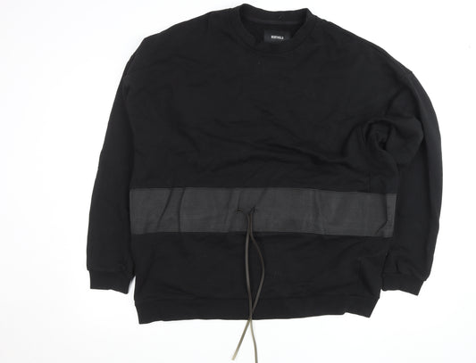 Berthold Men's Black Cotton Crew Neck Pullover Jumper L