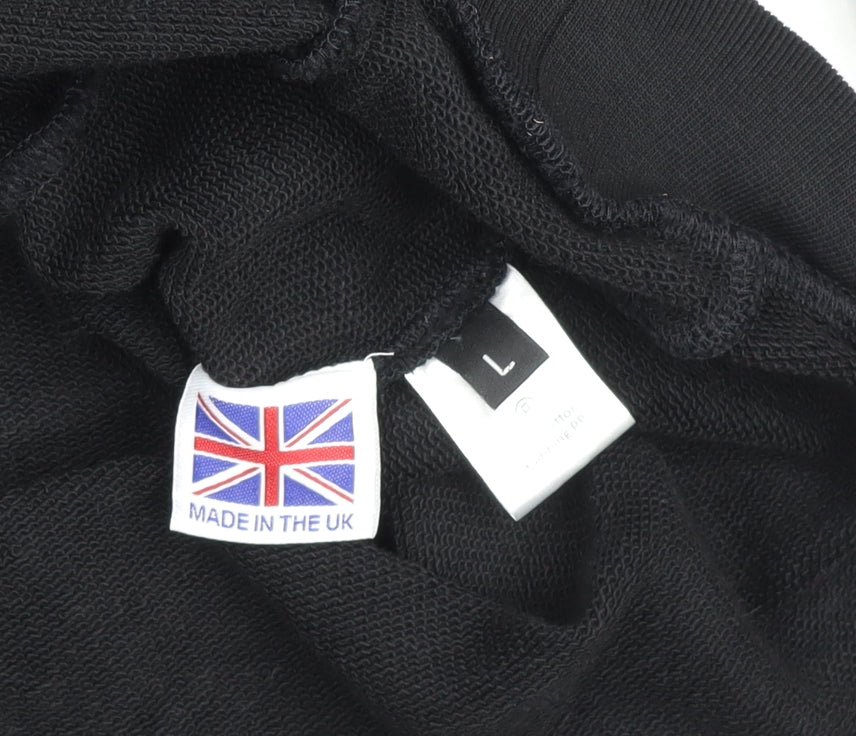 Berthold Men's Black Cotton Crew Neck Pullover Jumper L