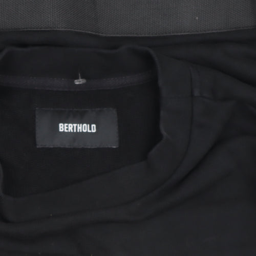 Berthold Men's Black Cotton Crew Neck Pullover Jumper L