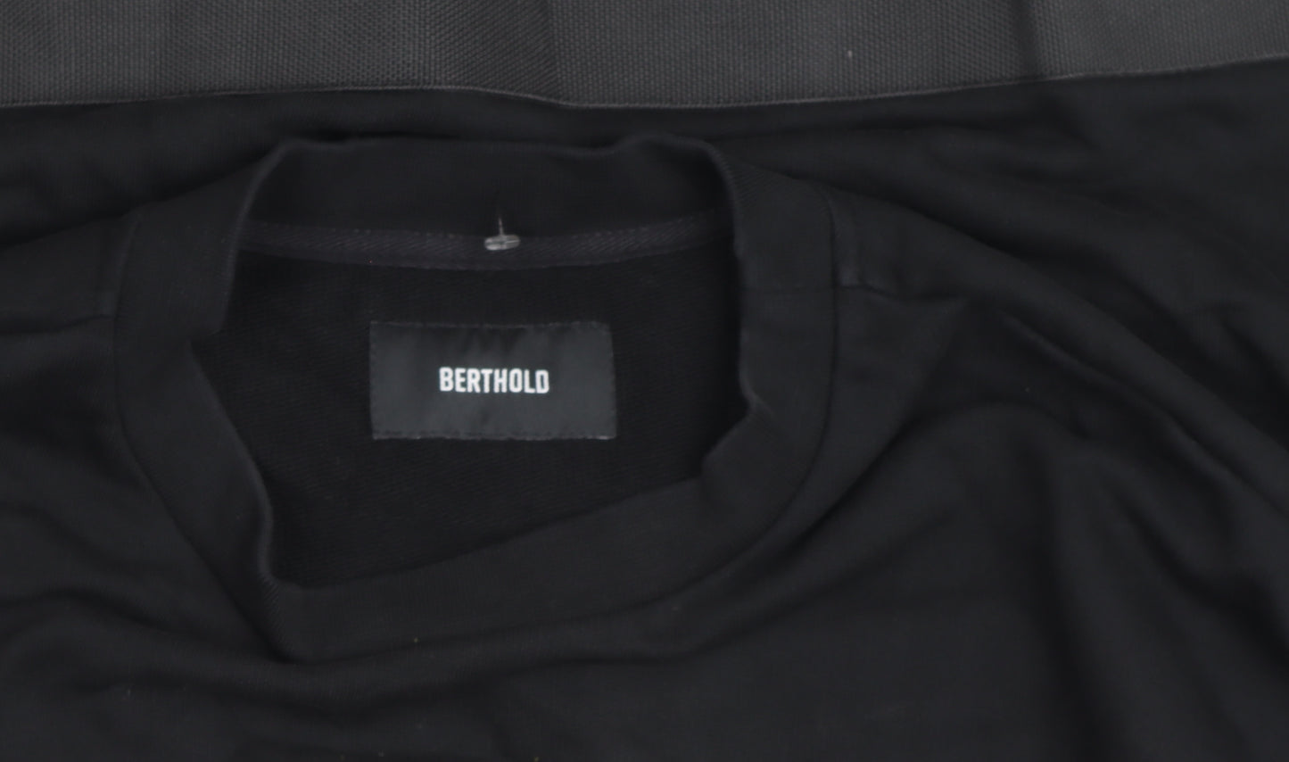 Berthold Men's Black Cotton Crew Neck Pullover Jumper L