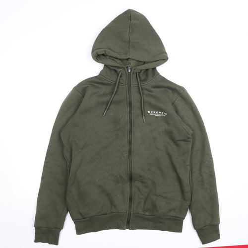 McKenzie Men's Green Full Zip Hoodie M Regular Fit Cotton Blend