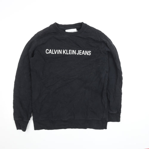 Calvin Klein Jeans Men's Black Logo Sweatshirt Size M Pullover
