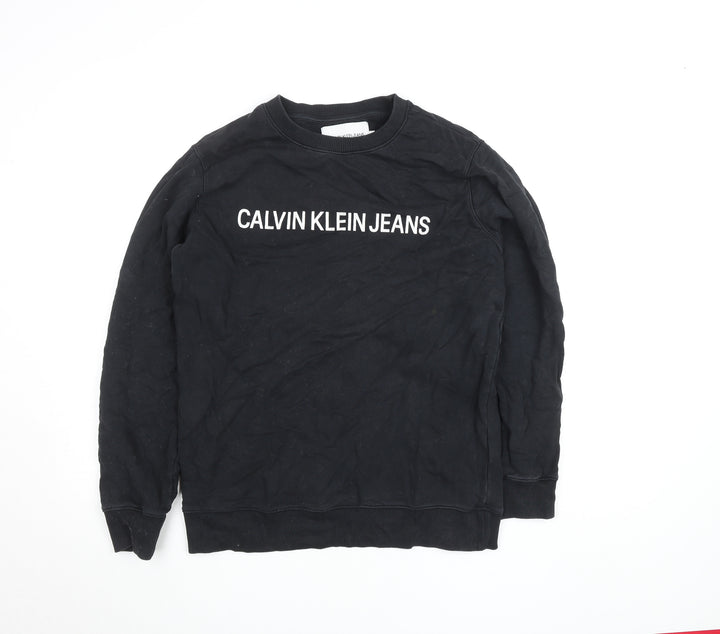 Calvin Klein Jeans Men's Black Logo Sweatshirt Size M Pullover