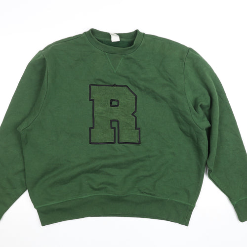 Russell Athletic Men's Green M Crew Neck Logo Sweatshirt