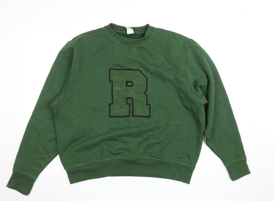 Russell Athletic Men's Green M Crew Neck Logo Sweatshirt