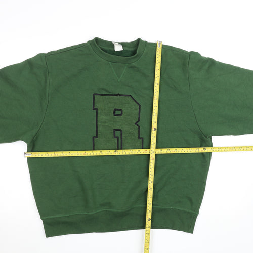 Russell Athletic Men's Green M Crew Neck Logo Sweatshirt