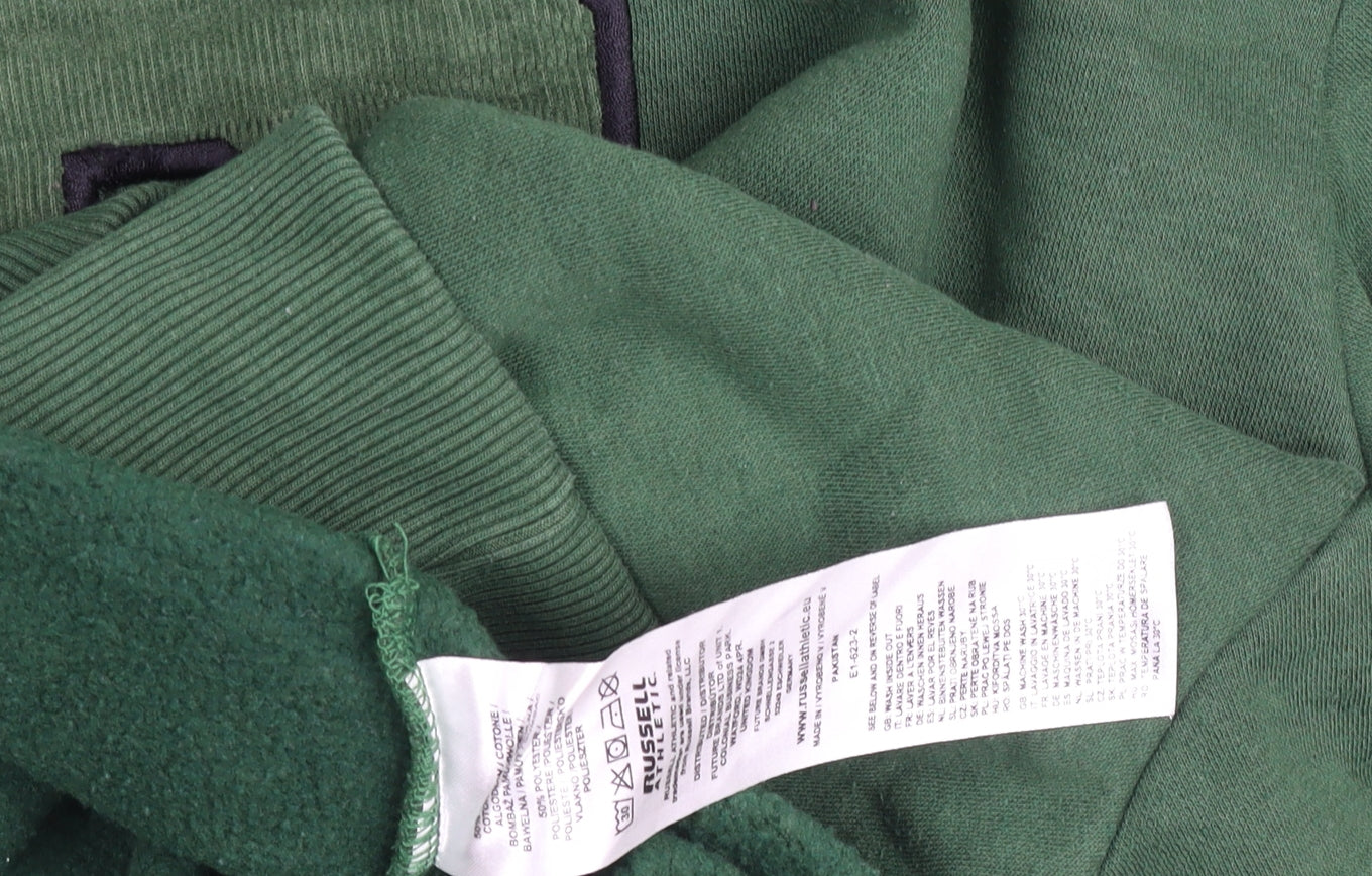 Russell Athletic Men's Green M Crew Neck Logo Sweatshirt