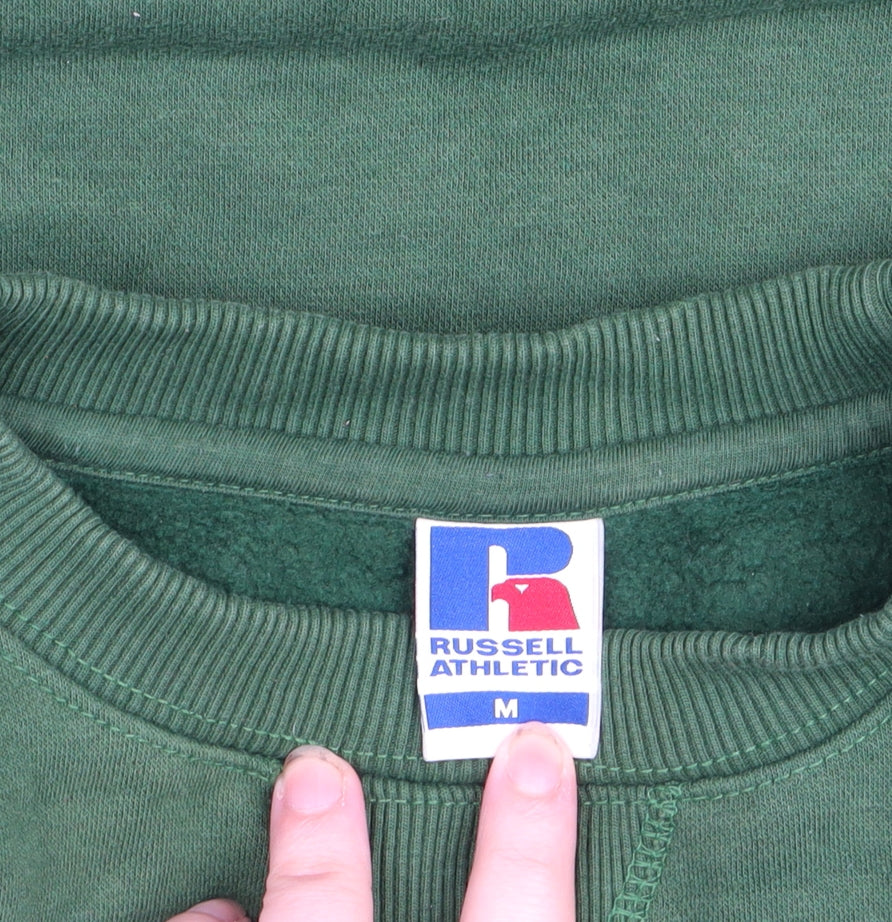 Russell Athletic Men's Green M Crew Neck Logo Sweatshirt