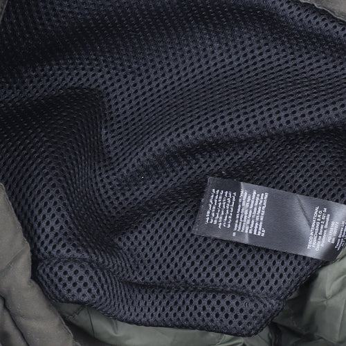 F&F Men's Green Hooded Padded Parka Coat Size S Winter Insulated