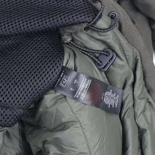 F&F Men's Green Hooded Padded Parka Coat Size S Winter Insulated