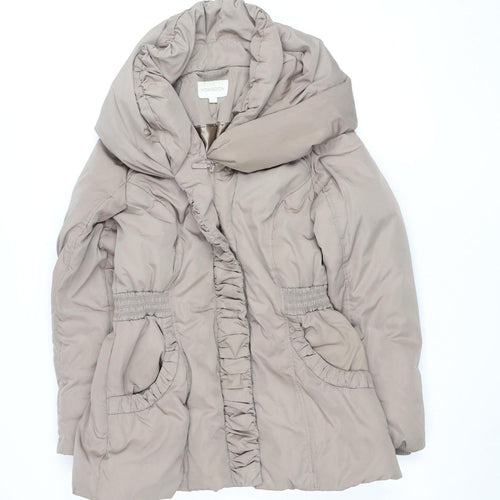 Monsoon Women’s Beige Mid-Length Hooded Puffer Coat M