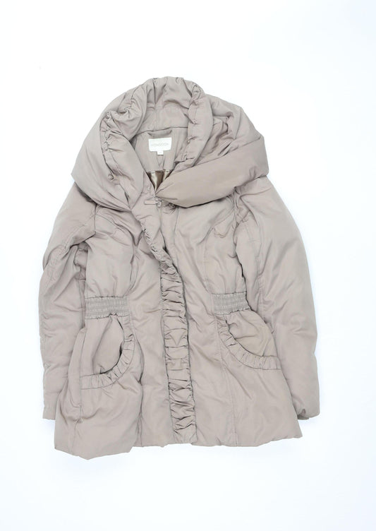 Monsoon Women’s Beige Mid-Length Hooded Puffer Coat M