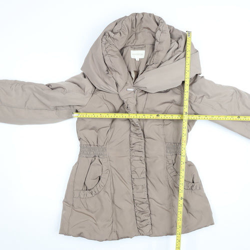 Monsoon Women’s Beige Mid-Length Hooded Puffer Coat M