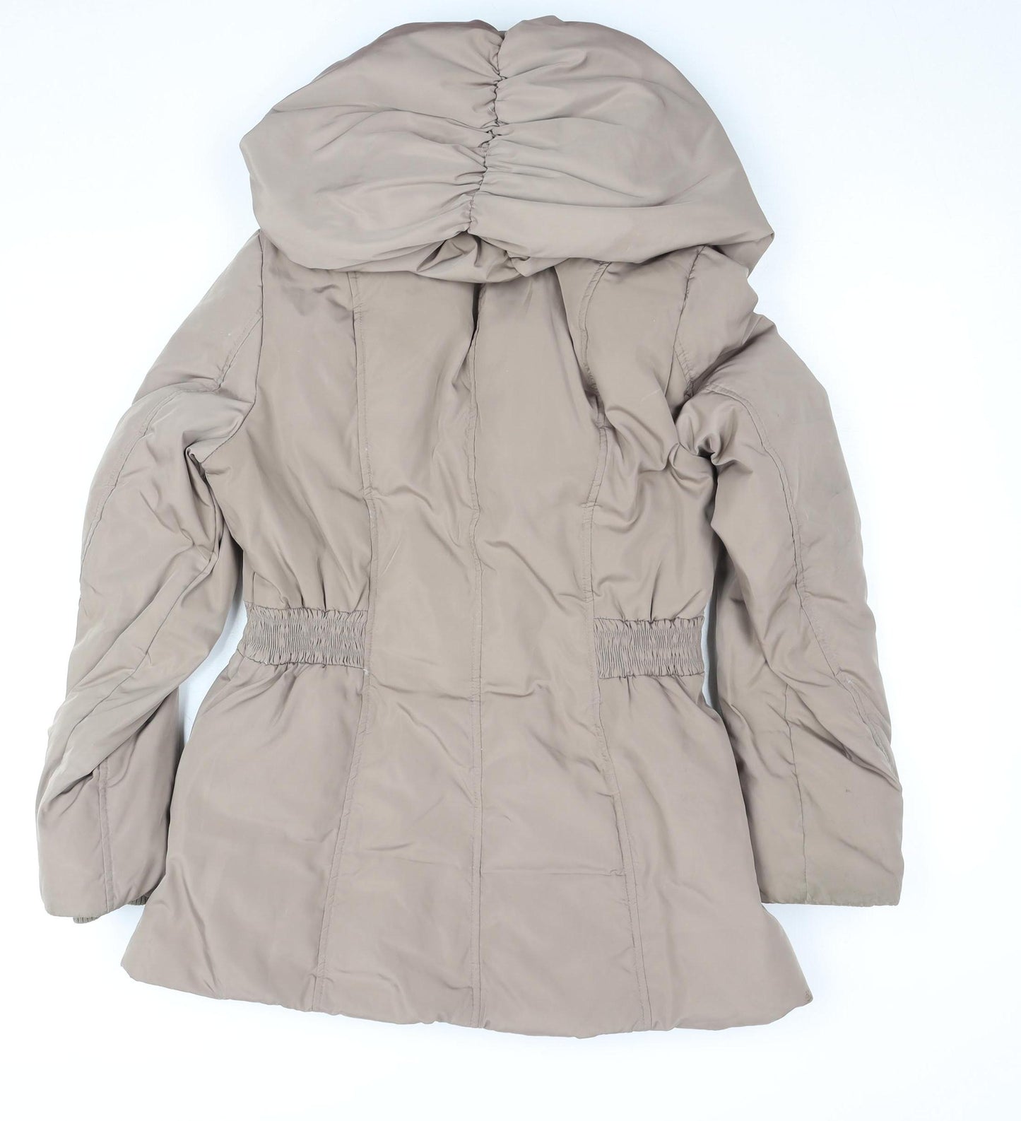 Monsoon Women’s Beige Mid-Length Hooded Puffer Coat M