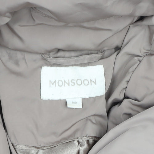 Monsoon Women’s Beige Mid-Length Hooded Puffer Coat M